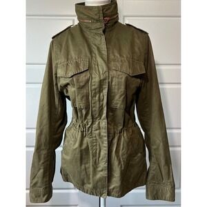 L.O.G.G.‎ Utility Jacket Military Anorak Drawstring Waist Olive Green Size M